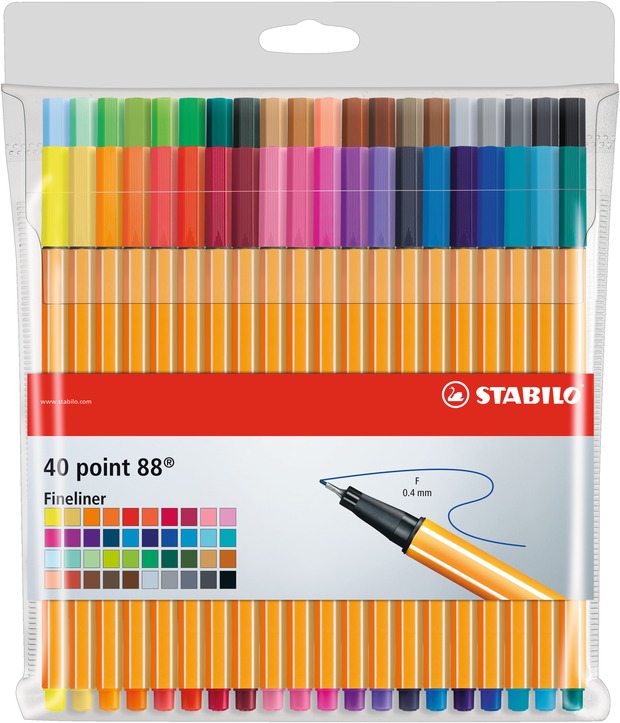 Fineliner Pen 88 Wallet x40 Stabilo