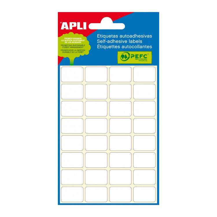 White mini bag labels 38.0 x 102.0 mm 6 sheets