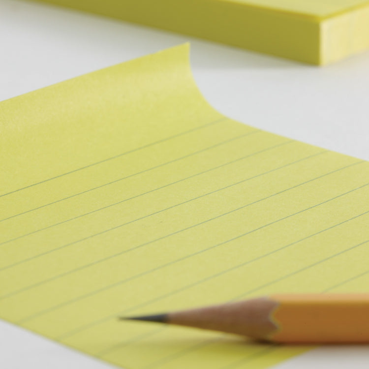 Adhesive notes with lines 100 x 150 mm block of 100 sheets color yellow