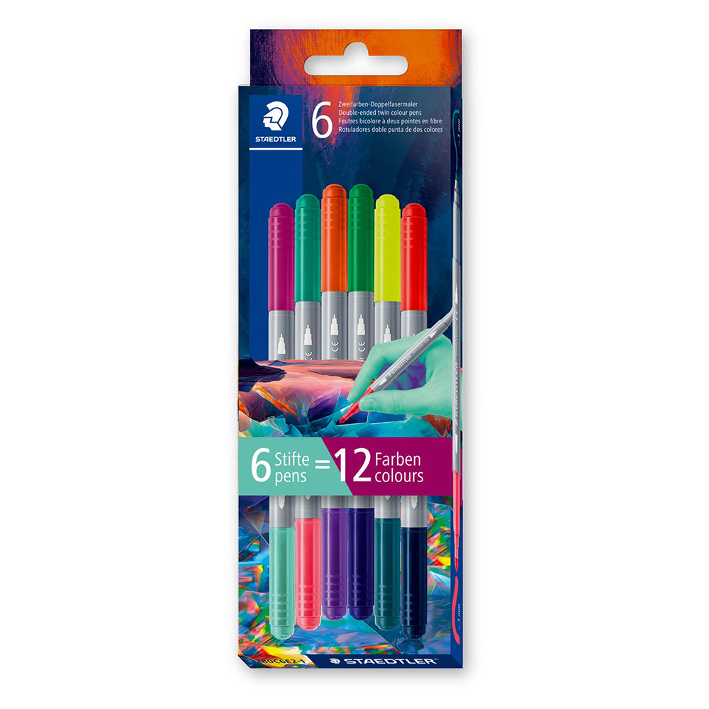 Staedtler Double Ended Twin Colour Pens Set Of 6 Pieces