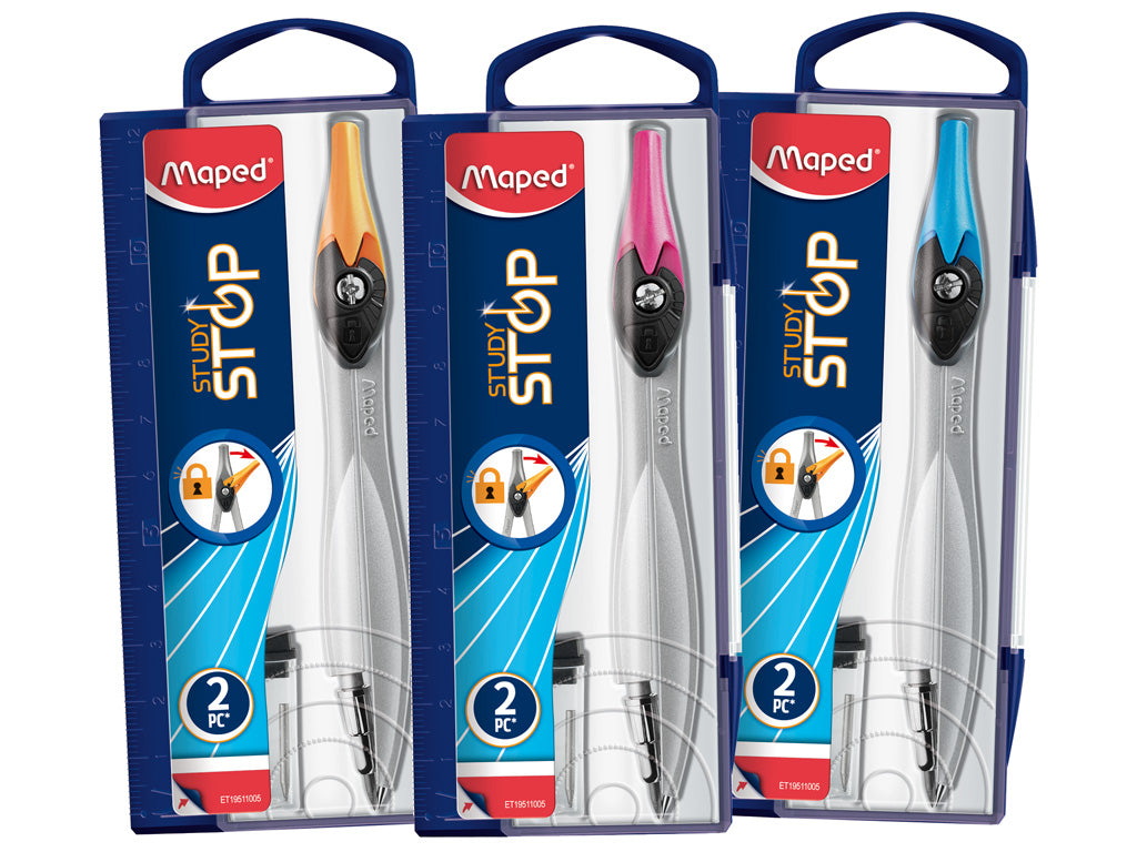 Maped Study Metal Compass With Universal Holder In Reusable Storage Case (119410TA) : Maped