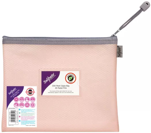 Snopake Mesh Zippa Bag - A5 Pastel Pink