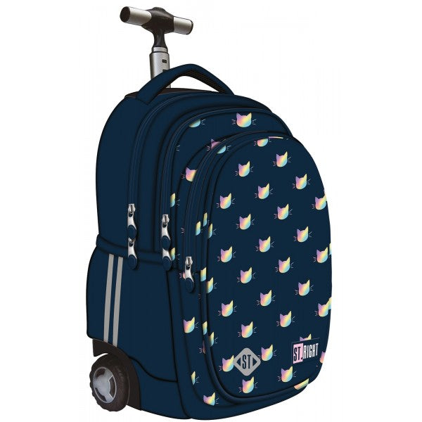 Rainbow Cats 4 compartment Trolley Backpack 44x33x25cm