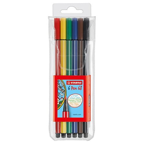 Felt Marker Pen 68 Wallet x6 Stabilo