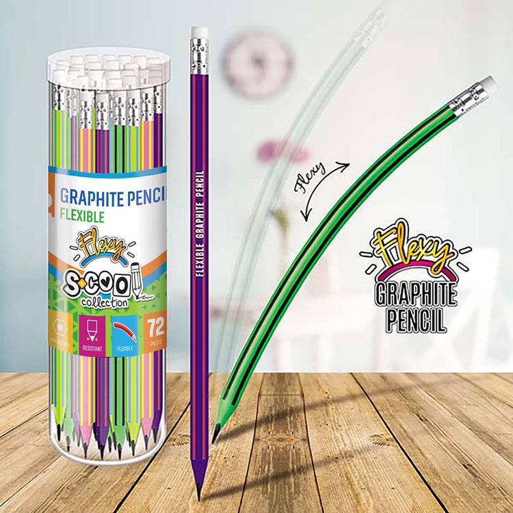 FLEXY GRAPHITE PENCIL HB XEXAGONAL TUBE 72 PCS SC601