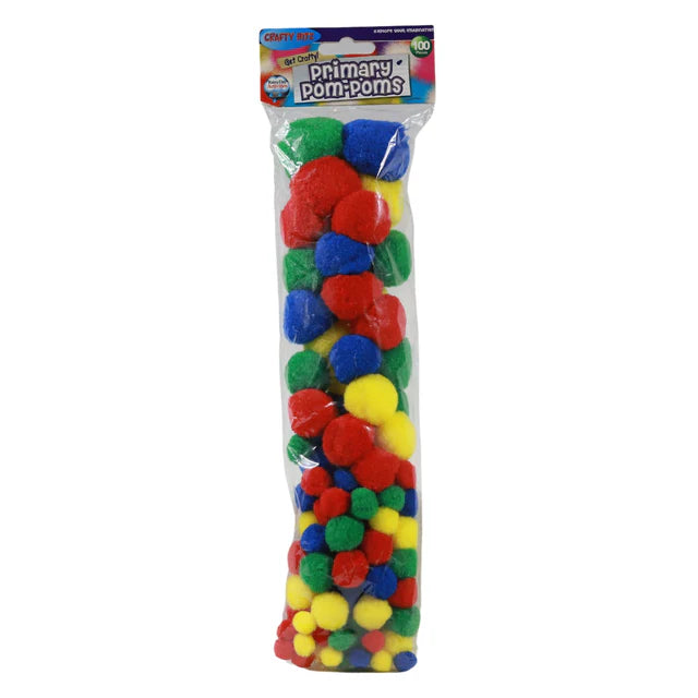 Primary Pom-poms assorted colours