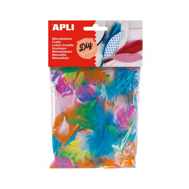 Collage feathers assorted colours 14 g
