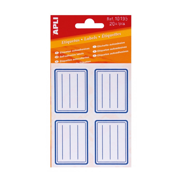 School labels with lines blue trimming 20 u.