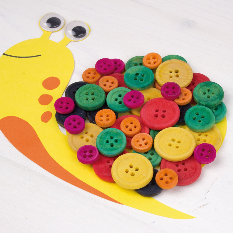 Coloured wooden buttons assorted 30u.