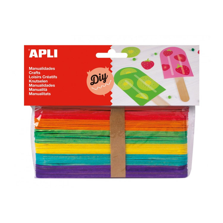 Jumbo wooden sticks assorted colours 40 u.