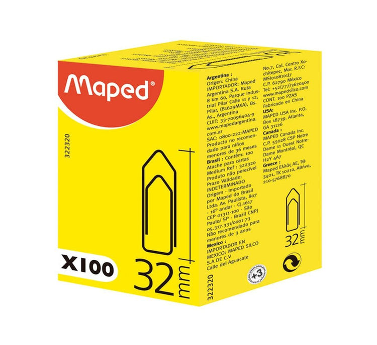 Maped Galva Paper Medium Clips x100 - 32mm