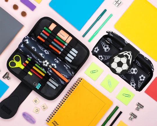 Football Black Silicone Patch Pencil Case