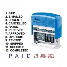 Rubber stamp dater 12 captions