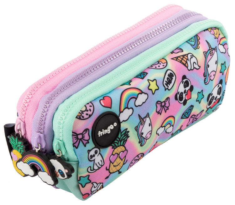 Doodle Holo 3 Compartment Pencil Case