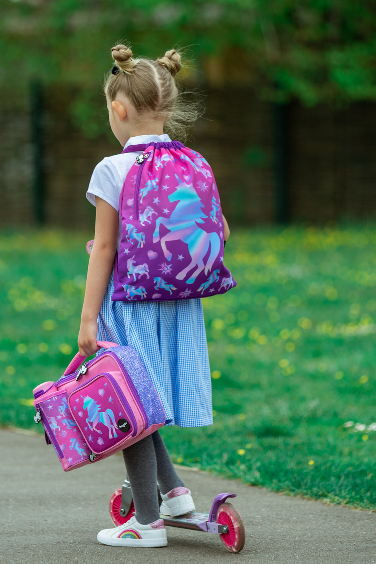 Unicorn Ombre Square Lunch Bag