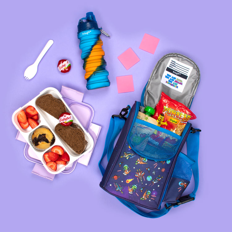 Asteroids and Dinosaurs Strap Lunch Bag