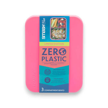 Smash  BLUE LEAK PROOF BENTO LUNCHBOX 3 compartments- Assorted Green/Pink