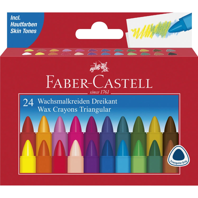 Faber Castell 24 Triangular Jumbo Wax Crayons