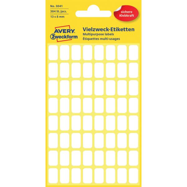 Avery white labels 18x12mm