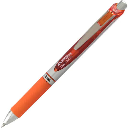 Pentel Energel 0.7Mm Retractable Liquid Gel Roller Pen - Orange  Ink
