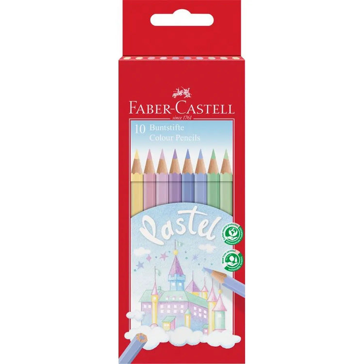 Faber Castell 10 Hexagonal Pastel Pencil Colours