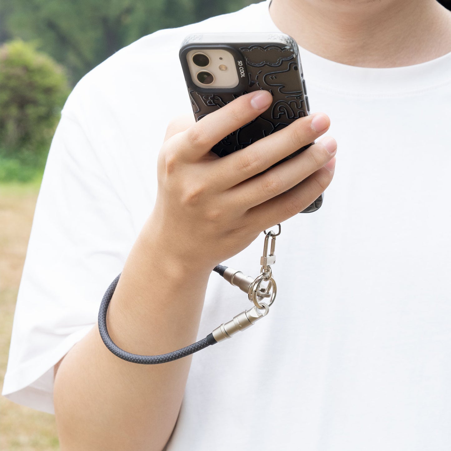 BWOO -Phone Lanyard Built-in USB-C to Lightning Charging Cable 2 in 1 0.3M