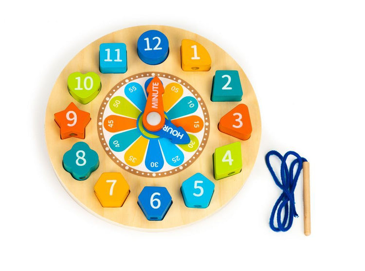 Educational wooden sorter clock