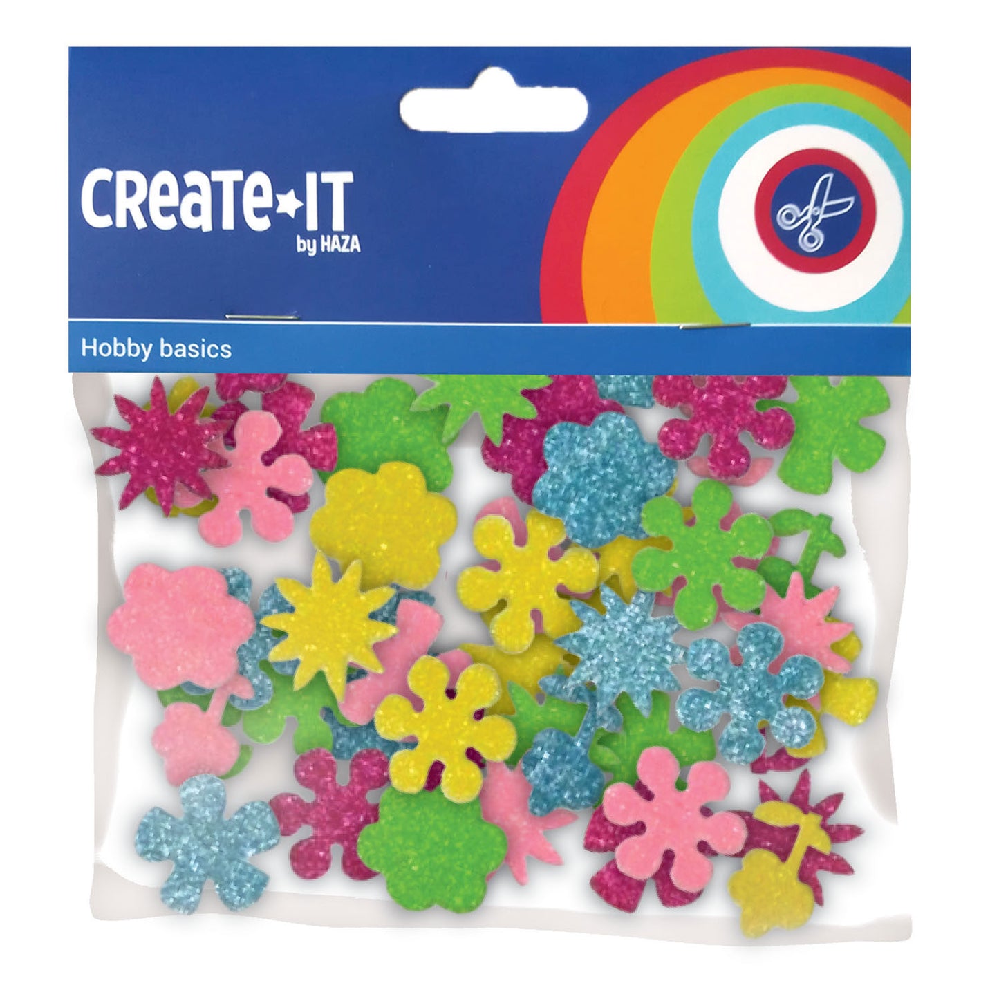 Create-it Adhesive Foam Glitter Flowers