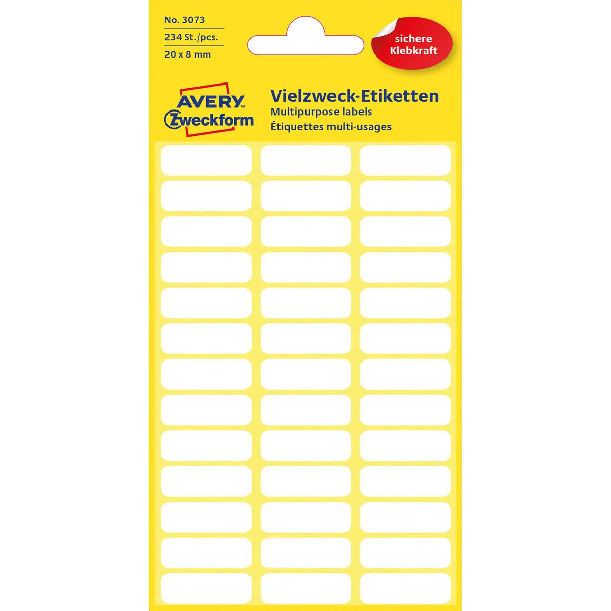 Avery white labels 20X8mm