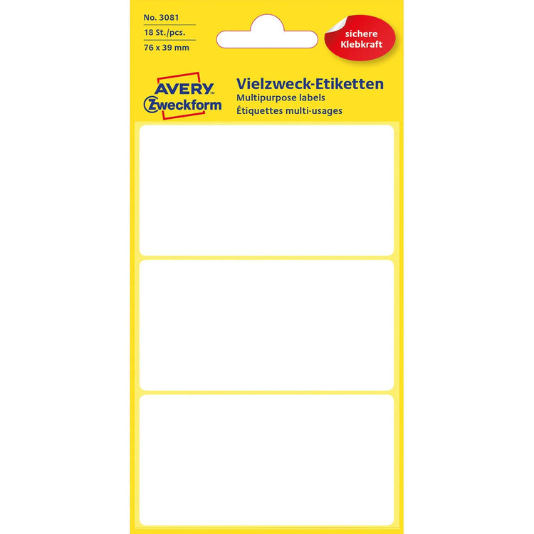 Avery white labels 76x39mm