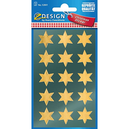 Z-Design Stickers - Golden Stars 52801 AVERY ZWECKFORM