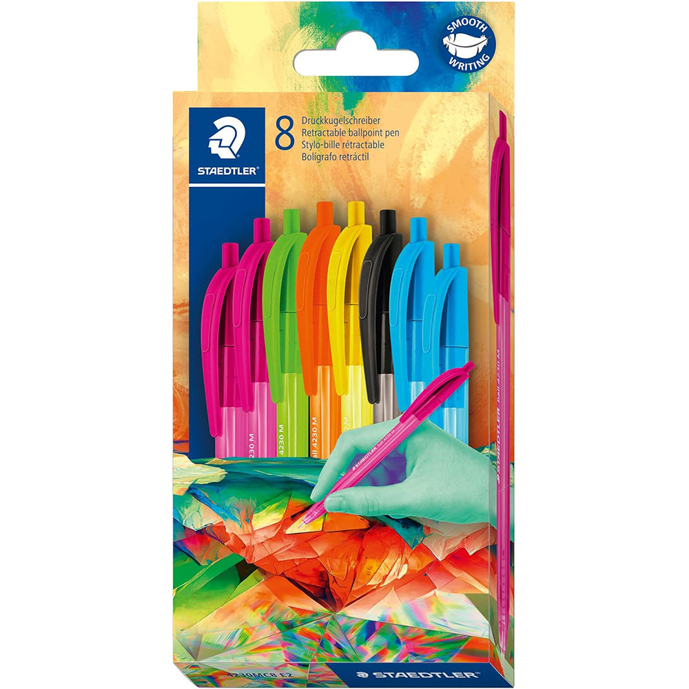 Staedtler Retractable Ball Point Pen Multicolour Pack Of 8 Pieces