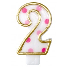Candle Number 2 Pink
