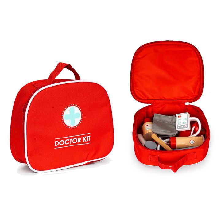 Wooden medical kit 9 pieces