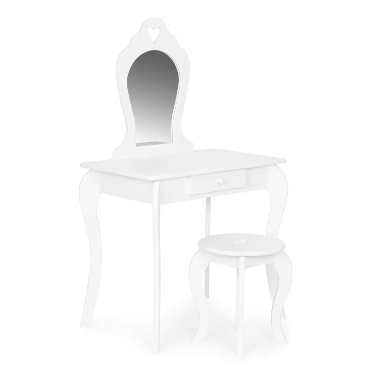 Large children's dressing table with a mirror - White
