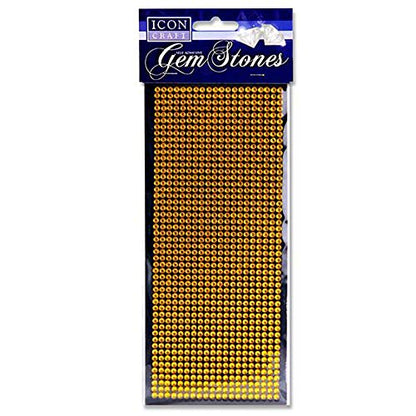 Icon Craft Card 1000 Self Adhesive - Gem Stones - Gold