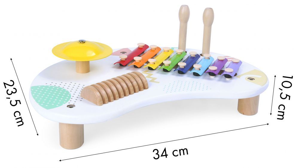 Table with instruments musical table cymbals