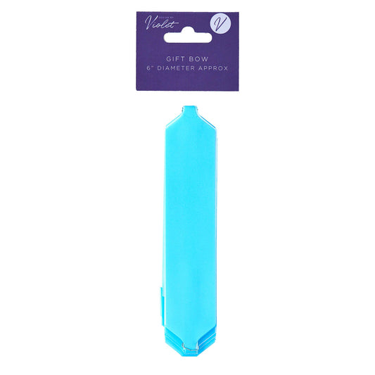 6" FOIL GIFT PULL BOW - LIGHT BLUE