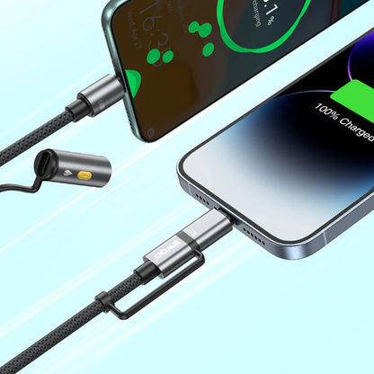 BWOO USB-C Multi Charging Cable 4-in-1 Lightning Cable With Lighter 60W/27W
