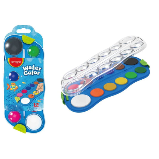 KEYROAD Watercolor paint set + brush x12