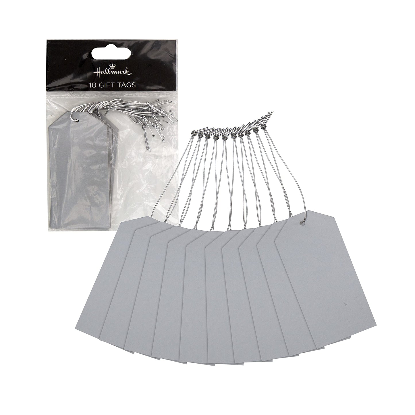 Hallmark 10 Gift Tags Silver (Clear Packaging)