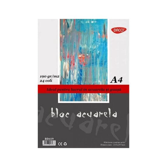 A4 Bloc Acuarela Watercolor Pad Of 24 Sheets x 190gsm BD419