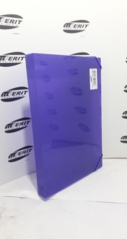 Elastic BoxFile PVC 30mm Spine - ( Purple )