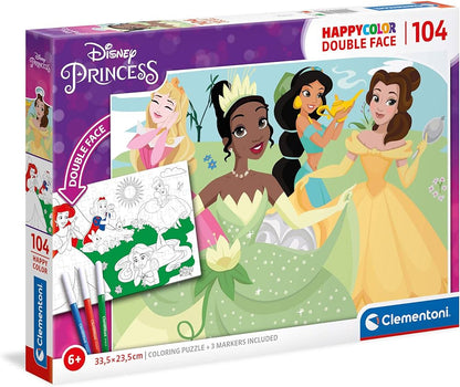 Clementoni Double Face Colouring Princess 104Pcs 6+