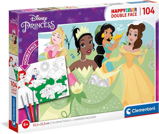 Clementoni Double Face Colouring Princess 104Pcs 6+