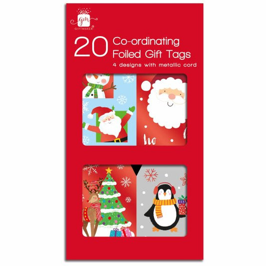 20 Co- Ordinating Foiled Gift Tags