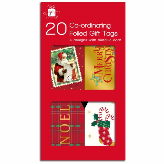 20 Co- Ordinating Foiled Gift Tags
