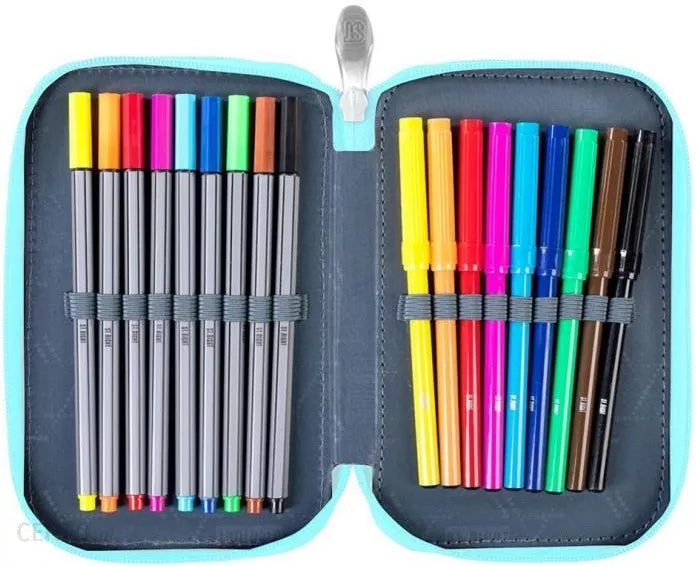 OMBRE UNICORN 3 compartment pencil case with accessories