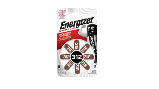 Energizer Hearing Aid Battery, Zinc-Air, 1.4V, 150mAh, Pack of 8 pieces