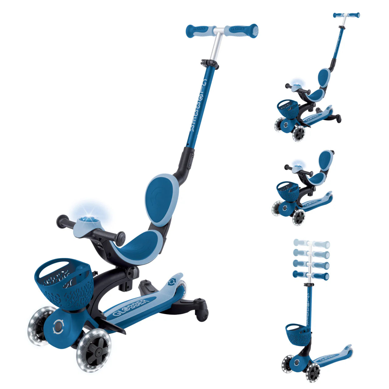Scooter GO.UP Baby LED Lights 360 - Petrol Blue
